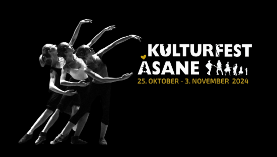 Plakat med tre dansere som står vendt mot tittelen "Kulturfest Åsane"