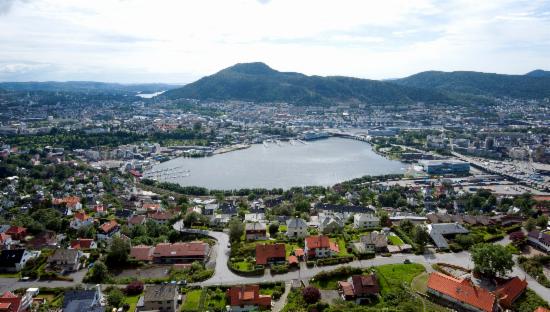 Utsiktsbilde av Bergensdalen sett fra Knappen.